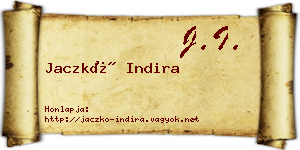 Jaczkó Indira névjegykártya